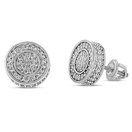 Mens Ladies 14K Gold Over Silver Lab Diamond Earrings Screw Back Studs Iced Out aretes para hombre - Men's Earrings, Screw Back, Men's Jewelry, Hip hop Earring