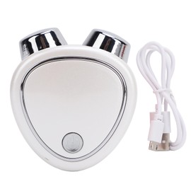 Facial Skin Lifting Machine Reduce Swelling Wrinkle Removal USB Rechargeable Microcurrent Face Beauty Massage Roller White