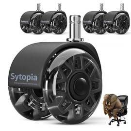 Sytopia Office Chair Wheels Replacement, 2.5 Inch Heavy Duty Caster Set, for Carpet and Hardwood Floors, Universal Size 11x22mm, Fits 99%, Black