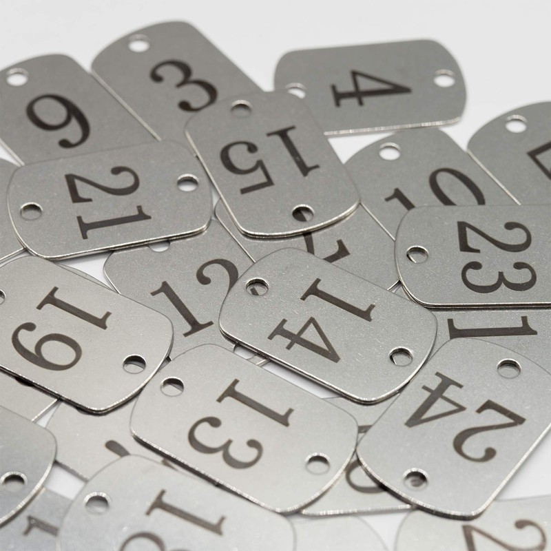 Rectangular Stainless Steel Numbered Tags Key Tags with Two Holes