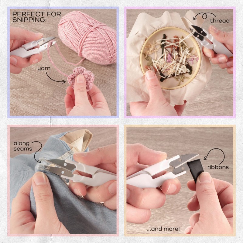 JubileeYarn Professional Thread Snips - Multi-Purpose Travel Scissor - Red