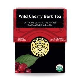 Organic Wild Cherry Bark Tea - Kosher, Caffeine-Free, GMO-Free - 18 Bleach-Free Tea Bags