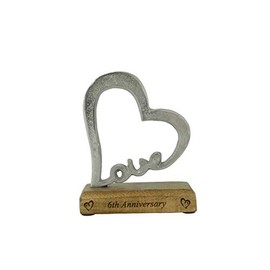 6th Anniversary Rustic Heart Decoration – 6 Year Anniversary (hsslove6)