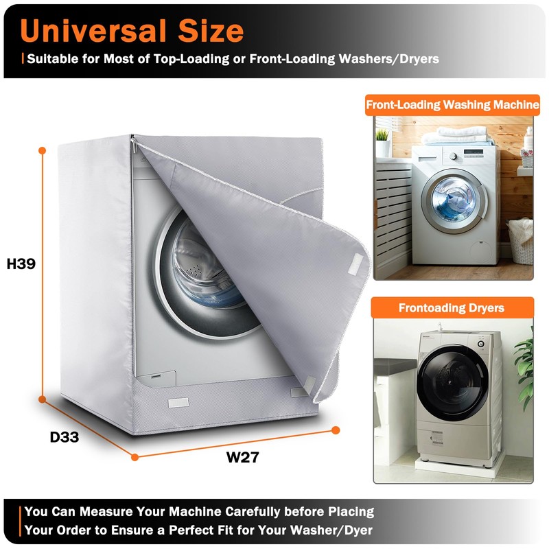 AKEfit Washer/Dryer Cover for Front Load, Washing Machine Cover Waterproof,