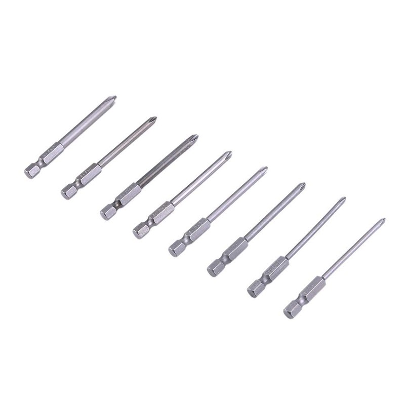 Phillips Cross Screwdriver Bits Set, 8Pcs 1/4 inch Hex Shank