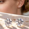 Limerencia Moissanite Stud Earrings, 3 Pairs Titanium Screw Back Earring,