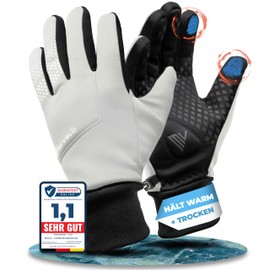 MIVELO Cycling Gloves Men & Women with Ergo-PAD Winter Gloves Touchscreen Waterproof Windproof & Padded Gloves Bicycle Winter Black (Reflective, XL)