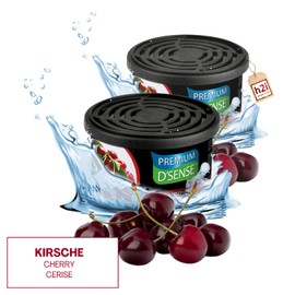 h2i Premium Duftdose Cherry (2er Pack) | Auto Lufterfrischer und Duftspender für Camping, Büro & Zuhause | 60 Tage frischer Duft mit Mengenregulierung | passt in Getränkehalter | inkl. h2i Sticker