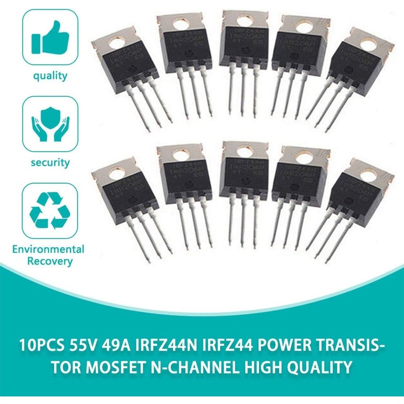 Ballylelly 10pcs 55V 49A IRFZ44N IRFZ44 Power Transistor Mosfet N