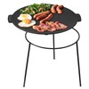 Navaris Cast Iron Griddle with Removable Legs - 34cm, Pre-Seasoned,