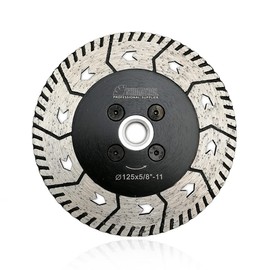 SHDIATOOL 5-Inch Diamond Cutting Disc, Granite Turbo Cutting Wheel, Saw Blades Two-in-One Design Cut Grind Sharpen Marble Concrete and Bricks