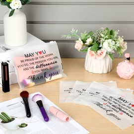 60 Pcs Inspirational Gifts EVA Cosmetic Bag for Women Be Proud of the Work You Do Bulk Makeup Bags Cosmetic Toiletry Bags Pouch with Zipper Birthday Gifts for Girls Sister Friend Wife (Elegant Style)