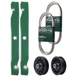 UDC Parts Mower Kit/Belt 194346 + Belt 138255 + Pulley 532194326 + Pulley 532194327 + 2 Pack Blades 138497 / Fits Jonsered LT2216