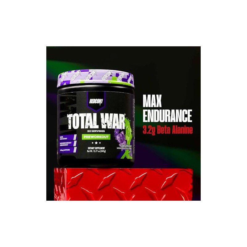 Redcon1 Total War Preworkout: Contiene 320 Mg de Cafe?na de