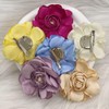 A-yeite Dainty Satin Camellia Flower Brooch Pins for Women Elegant
