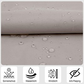 Sunny Guard Balcony Privacy Screen, Balcony Cladding, PES, UV Protection Balcony Screening, Weatherproof, with Cable Ties, 80 x 300 cm, Taupe