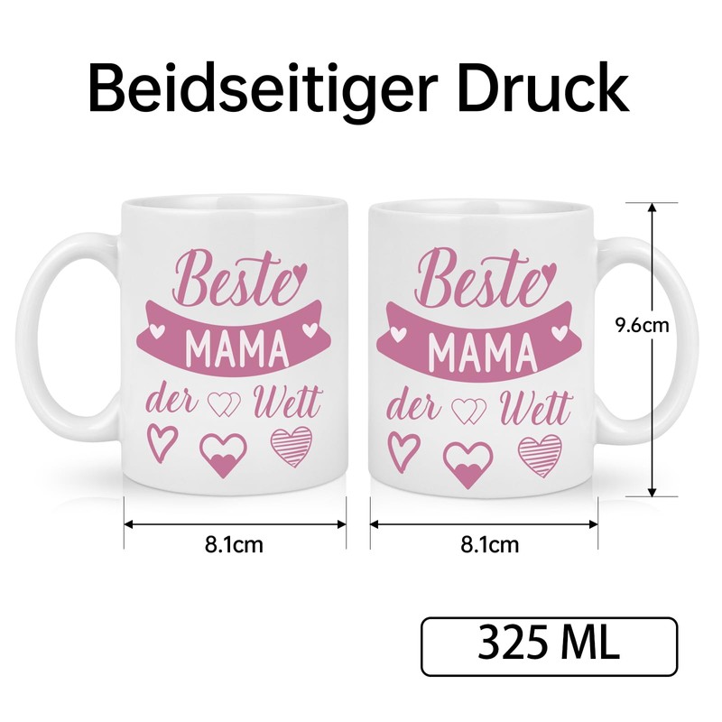 Diztoud Tasse Mama, Muttertagsgeschenke für Mama, Beste MAMA der Welt