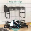 AIDERLY 2 Tier Dish Drainer Rack with Drip Tray Cutlery