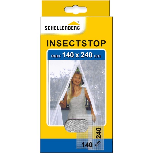 Schellenberg 20503 Fly, Insect, Mosquito Screen for Doors, White or Dark Gray (140 x 240 cm), 140x240cm
