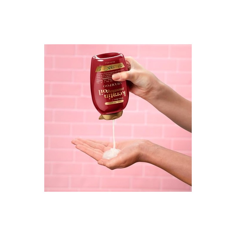 OGX Champú de aceite alisador sin frizz queratina, 5 en