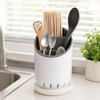 Chopstick Holder with Drain Plate for Kitchen - Divided Utensil