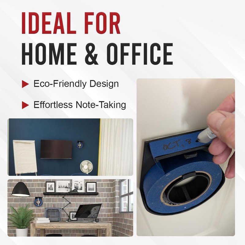 Engenuit USA Made NoteTaper - Wall-Mounted Tape Dispenser for Effortless
