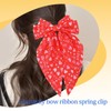 Love Heart Print Ribbon Hair Bows Girls Oversize Satin bowknot