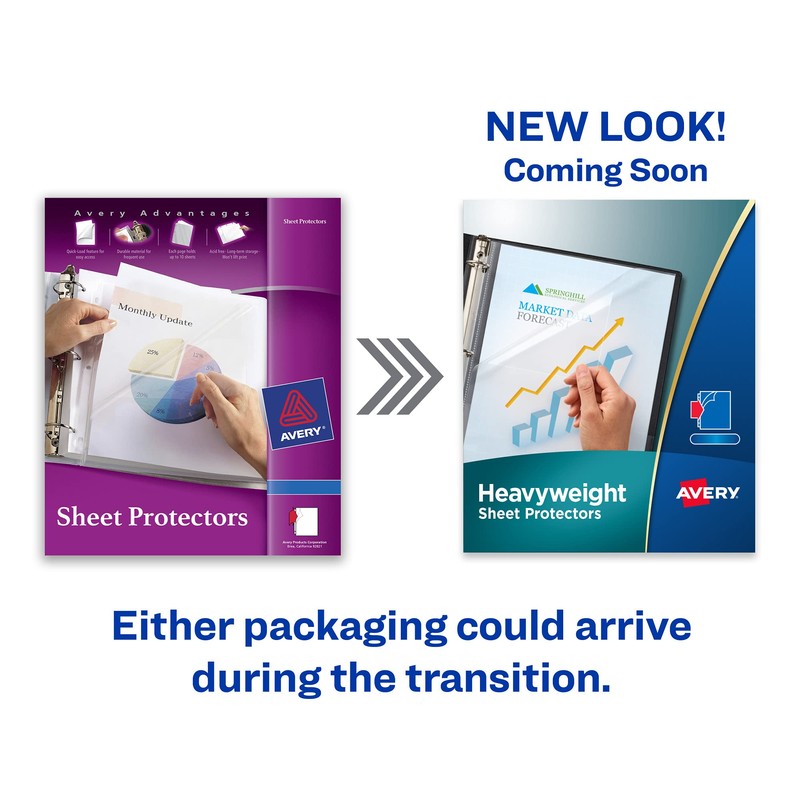 Avery Clear Heavyweight Sheet Protectors, Non-Glare, Easy Load, 200 Document