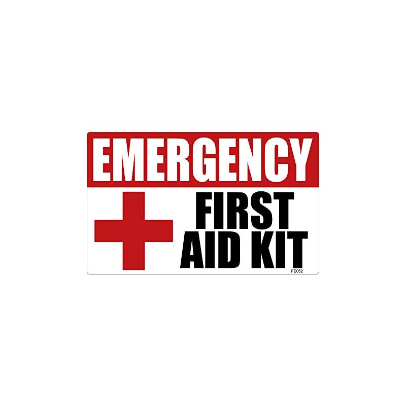 First Aid Kit Stickers - 5in x 3in - 12