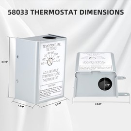 Criditpid 58033 Single Speed Adjustable Thermostat for Lomanco F0510B2944, F0510B2497, Air Vent DOW-136-0-34, 35407, Broan 97009317 Power Vent Attic Fan Motor.