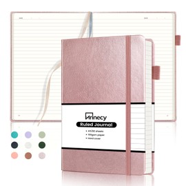 Annecy Lined Journal Notebook, Hardcover Numbered College Ruled Journal, Medium 5.5x 8.25, 160 Pages 100GSM Writing Paper, Rose Gold