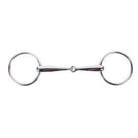 Horze Solid Mouth Loose Ring Snaffle - Silver - Size: 4"