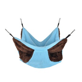 Petmolico Small Pet Warm Plush BunkBed Hanging Hammock Cage Accessories for Parrot Sugar Glider Ferret Squirrel Hamster Rat Hideout Playing Sleeping, Pink Heart