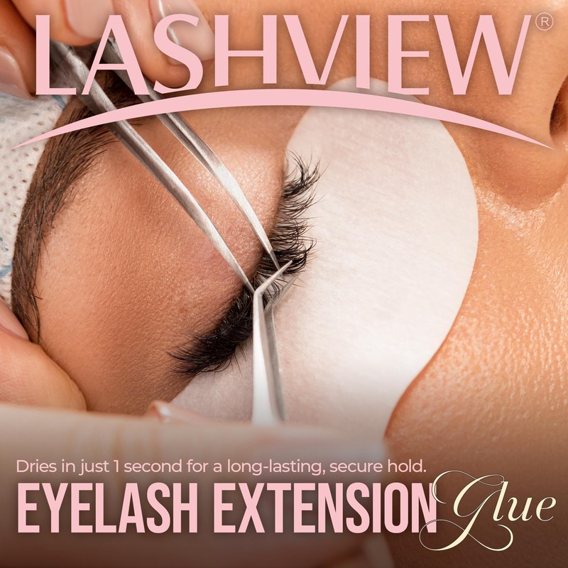 LASHVIEW Eyelash Extensions Glue 1 Sec Dry / 10ml /0.34