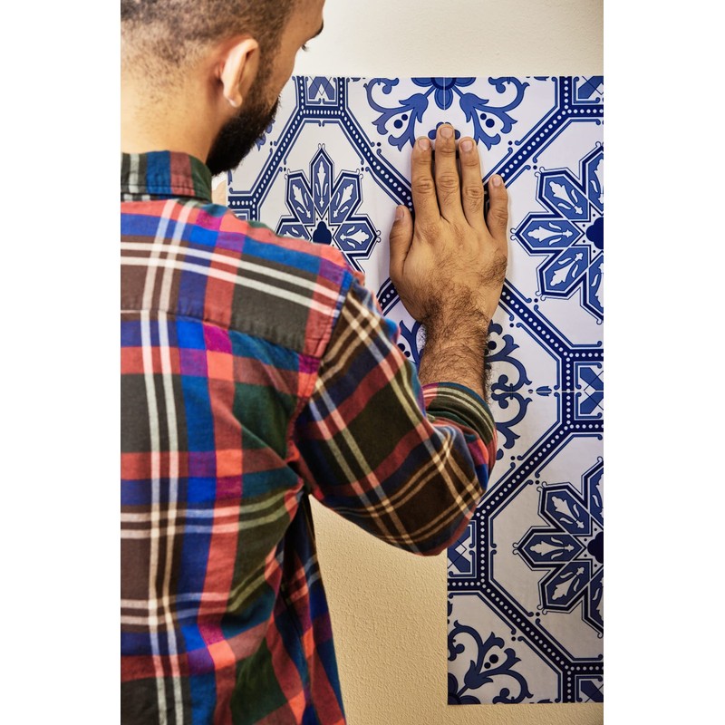Poromoro Portuguese Spanish Azulejo Tile Stickers Peel and Stick Kitchen