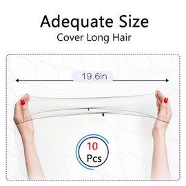 Whilissmsy 10 Pcs Hair Nets,Invisible Ballet Hair Nets for Buns Kids,Elastic Edge(Black)