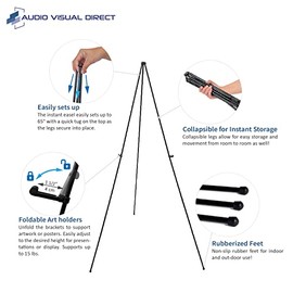 Audio-Visual Direct Lightweight Steel Telescoping Display Easel, 65 Inches (2)