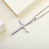 YL Women's Cross Necklace 925 Sterling Silver Crucifix Pendant Cubic