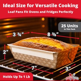 Chef-Grade - Sartenes elegantes para pan de papel de 1 libra (25 unidades) El mejor suministro de sartén Kraft desechable para hornear pan, pan de carne pequeño, pastel de limón, dulces para regalos