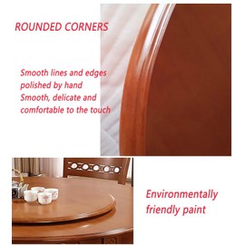 Wooden Lazy Susan 24in Rotating Table Top Dining Turntable, Round Serving Plate Decor Silent with Non-Slip Base Smooth SpinBy, for Party Desserts Snack Tray Organizer & Décor