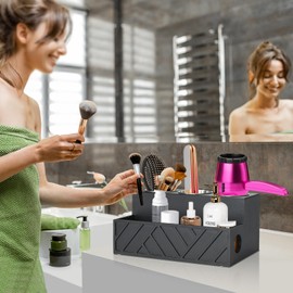 Hair Tool Organizer, Hair Dryer Holder Wall Mounted, Bathroom Countertop Organizer for Bathroom Accessories, Blow Dryer Organizer for Curling Iron, Hair Styling Tools, Vanity Organizer for Makeup