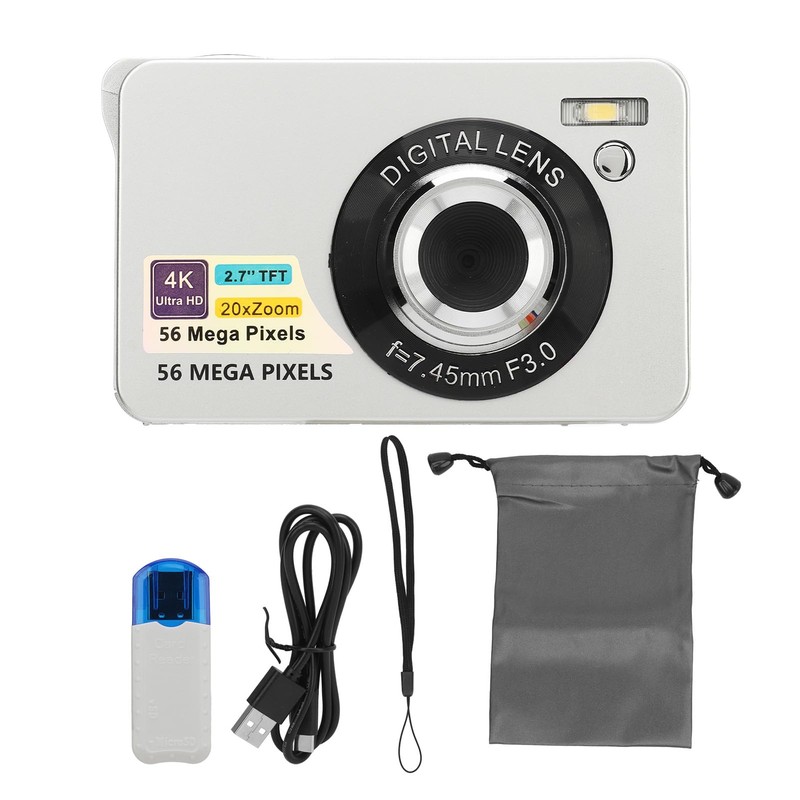 4K Digital Camera, 56MP Vlogging Camera with 20X Digital Zoom,