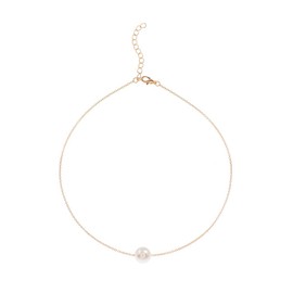 Yalice Gold Pearl Necklace Chain Short Pendant Necklaces Minimalist Neckace Wedding Bridesmaid Jewelry for Women and Girls Gift