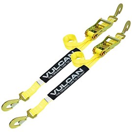 VULCAN Race Car Tie Down - 2 Inch x 8 Foot, 2 Pack - Classic Yellow - 3,300 Safe Working Load