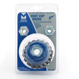 MERCER/CHAMPION 2-3/4" x 5/8"-11  .020 S.S. Wire Knot Cup Brush BY MERCER/CHAMPIO