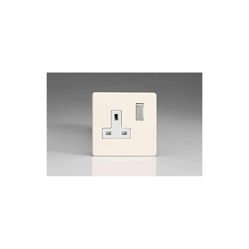 Varilight Primed Ready to Paint Flat Plate Screwless 1 Gang