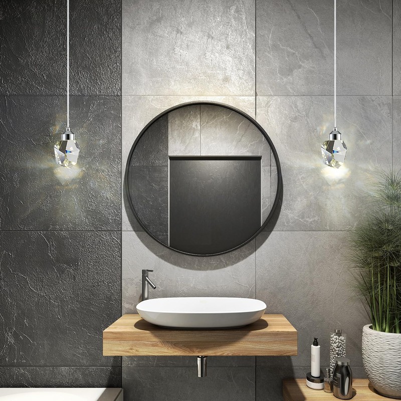 Modern Crystal Pendant Light, 3-Color LED Crystal Pendant Light, Adjustable