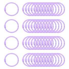 PATIKIL 48Pcs Loose Leaf Binder Rings, 1.2 Inch Metal Open Card Rings Heavy Duty Book Rings for Key Index Card Rings Paper Rings Office, Light Purple