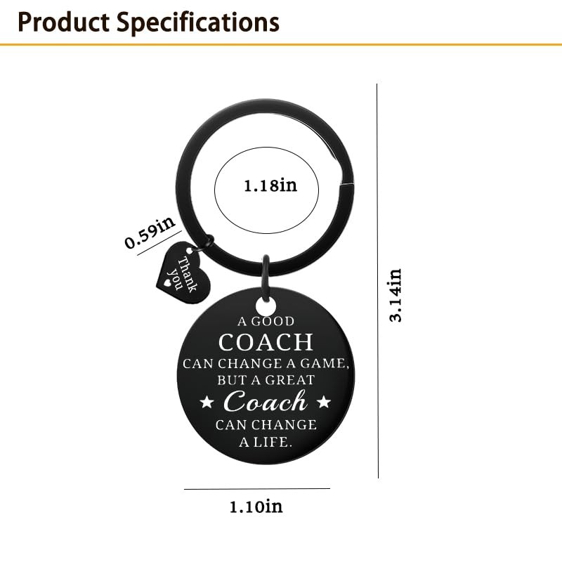 Thank You Keychain Gifts for Coach Birthday Retirement Farewell Gifts