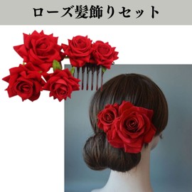 Quikaboo Rose Hair Ornament, Comb Hairpin, Flower Pin, Rose Hair Ornament, Hairpin, U Pin, Hair Pin, Comb, Flower Ornament, Accessory